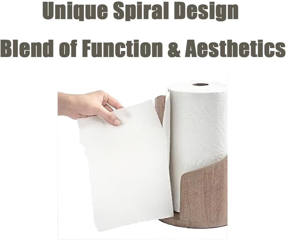 Wood & Iron Paper Towel Holder – One-Hand Use, Natural Mango Wood Base