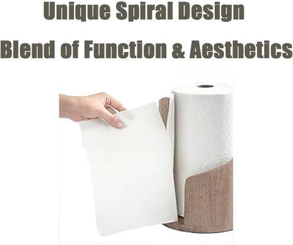 Wood & Iron Paper Towel Holder – One-Hand Use, Natural Mango Wood Base