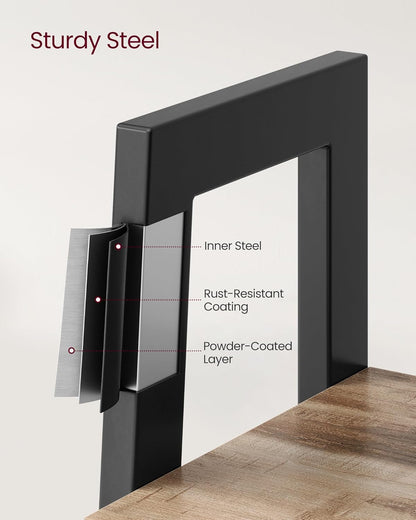 4-Tier Ladder Bookshelf – Industrial Storage Rack with Steel Frame for Living Room & Home Office