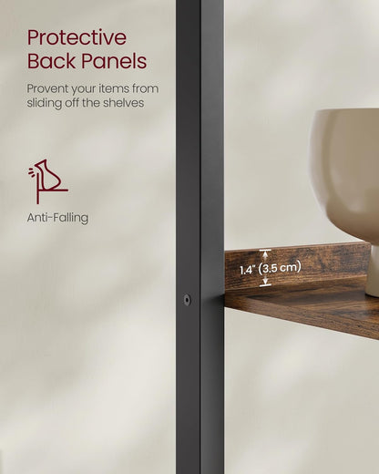 4-Tier Ladder Bookshelf – Industrial Storage Rack with Steel Frame for Living Room & Home Office