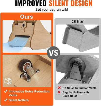 52" Cat Exercise Wheel – Large Indoor Running Wheel with Detachable Carpet