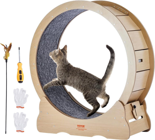 52" Cat Exercise Wheel – Large Indoor Running Wheel with Detachable Carpet