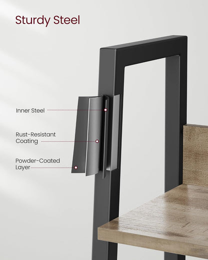 4-Tier Ladder Bookshelf – Industrial Storage Rack with Steel Frame for Living Room & Home Office