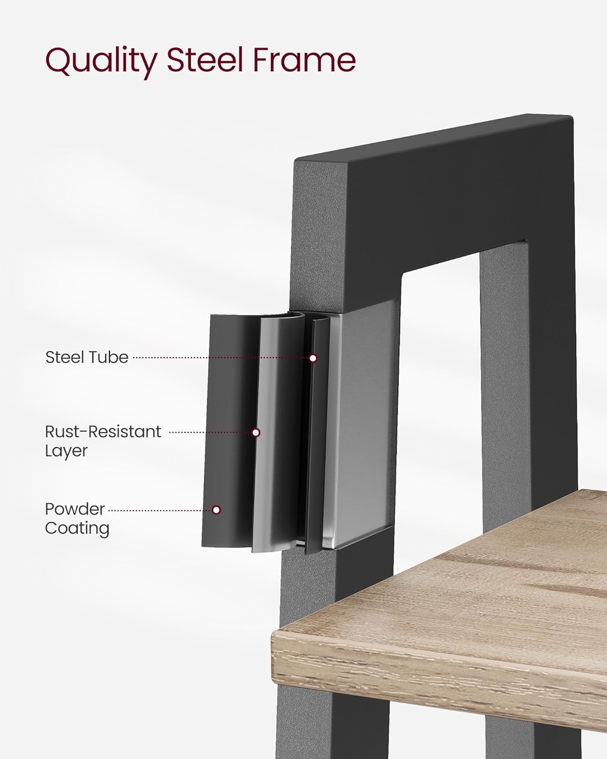 4-Tier Ladder Bookshelf – Industrial Storage Rack with Steel Frame for Living Room & Home Office