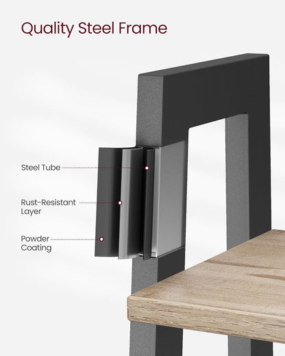 4-Tier Ladder Bookshelf – Industrial Storage Rack with Steel Frame for Living Room & Home Office