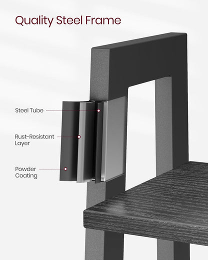4-Tier Ladder Bookshelf – Industrial Storage Rack with Steel Frame for Living Room & Home Office