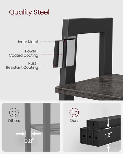 4-Tier Ladder Bookshelf – Industrial Storage Rack with Steel Frame for Living Room & Home Office