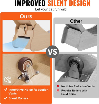 52" Cat Exercise Wheel – Large Indoor Running Wheel with Detachable Carpet