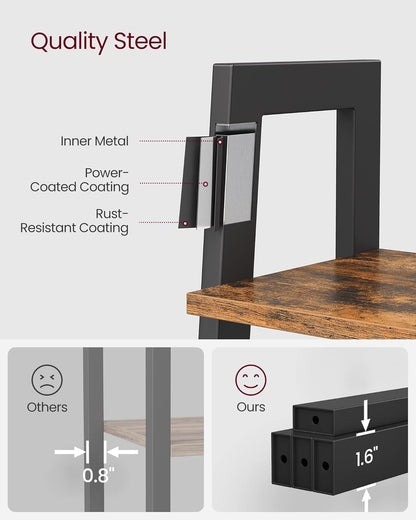 4-Tier Ladder Bookshelf – Industrial Storage Rack with Steel Frame for Living Room & Home Office