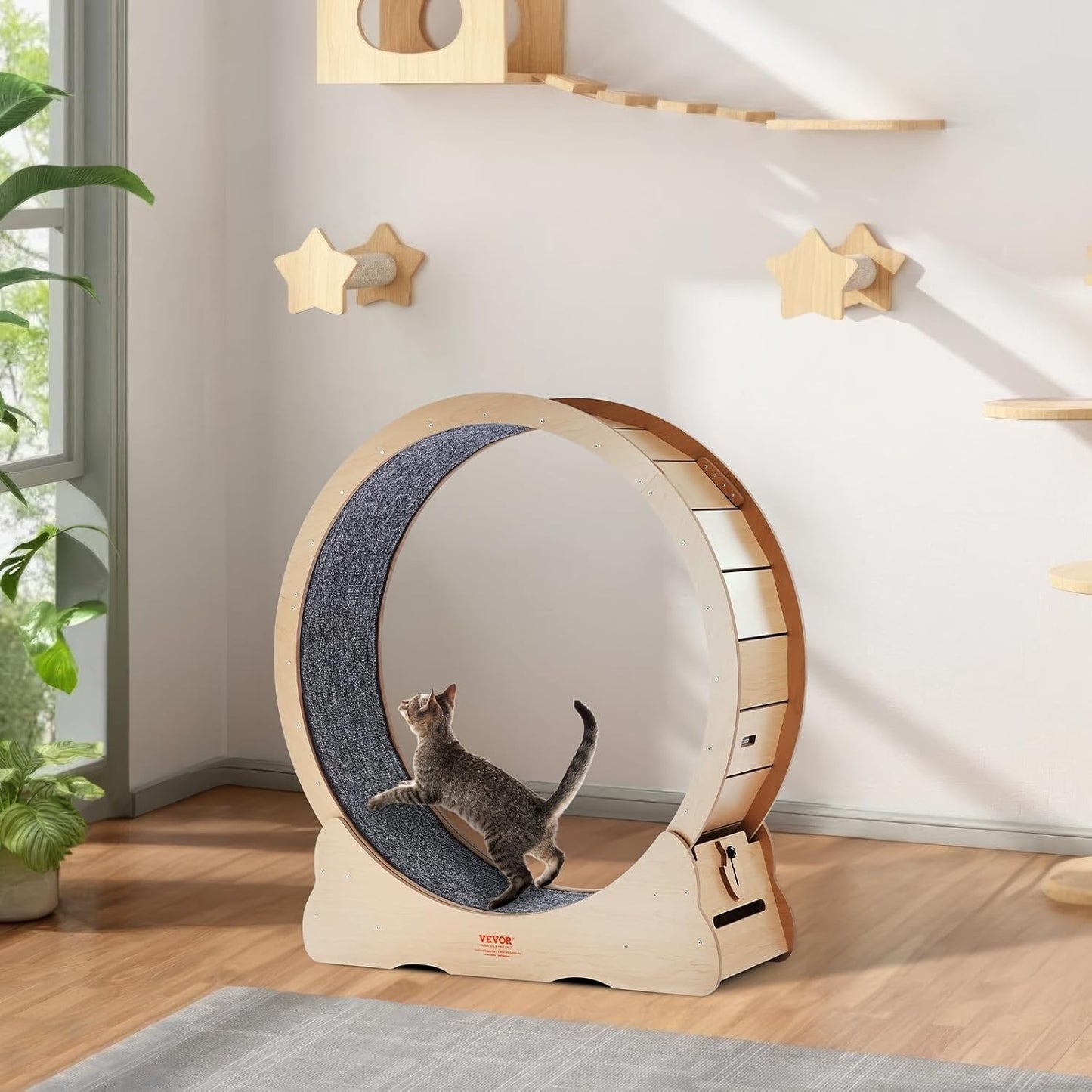 52" Cat Exercise Wheel – Large Indoor Running Wheel with Detachable Carpet