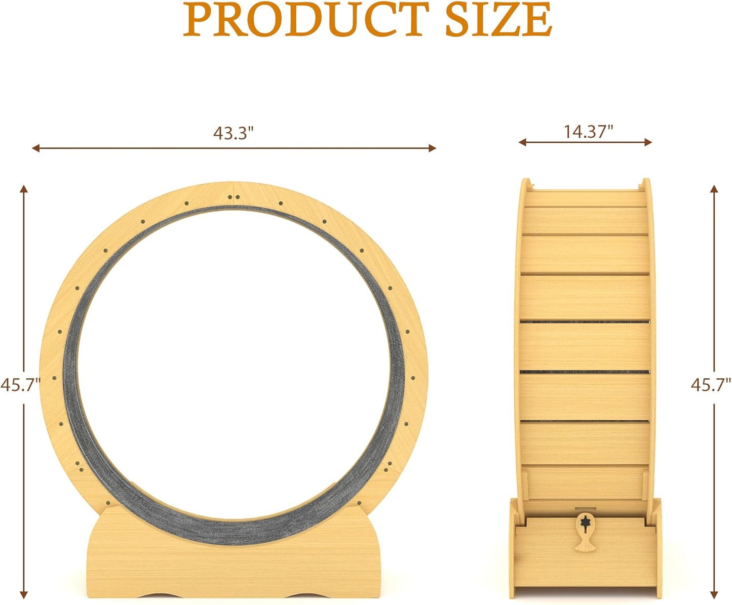 45" Cat Exercise Wheel – Quiet Indoor Running Wheel for Active & Healthy Cats