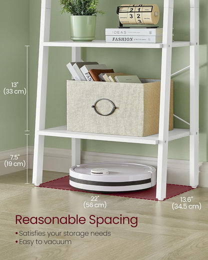 4-Tier Ladder Bookshelf – Industrial Storage Rack with Steel Frame for Living Room & Home Office