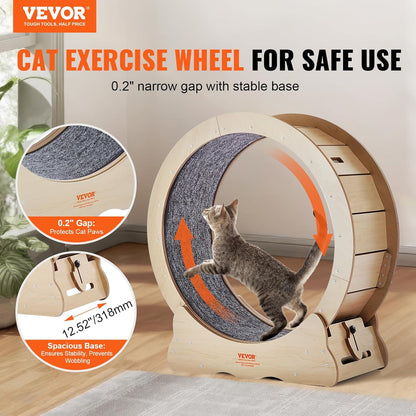 52" Cat Exercise Wheel – Large Indoor Running Wheel with Detachable Carpet