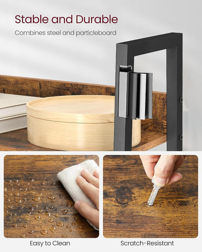 4-Tier Ladder Bookshelf – Industrial Storage Rack with Steel Frame for Living Room & Home Office