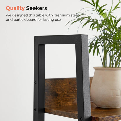 4-Tier Ladder Bookshelf – Industrial Storage Rack with Steel Frame for Living Room & Home Office