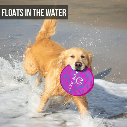 Soft Flying Disc Dog Toy, 9" Floating Frisbee for All Breeds, Gentle on Teeth, 2-Pack