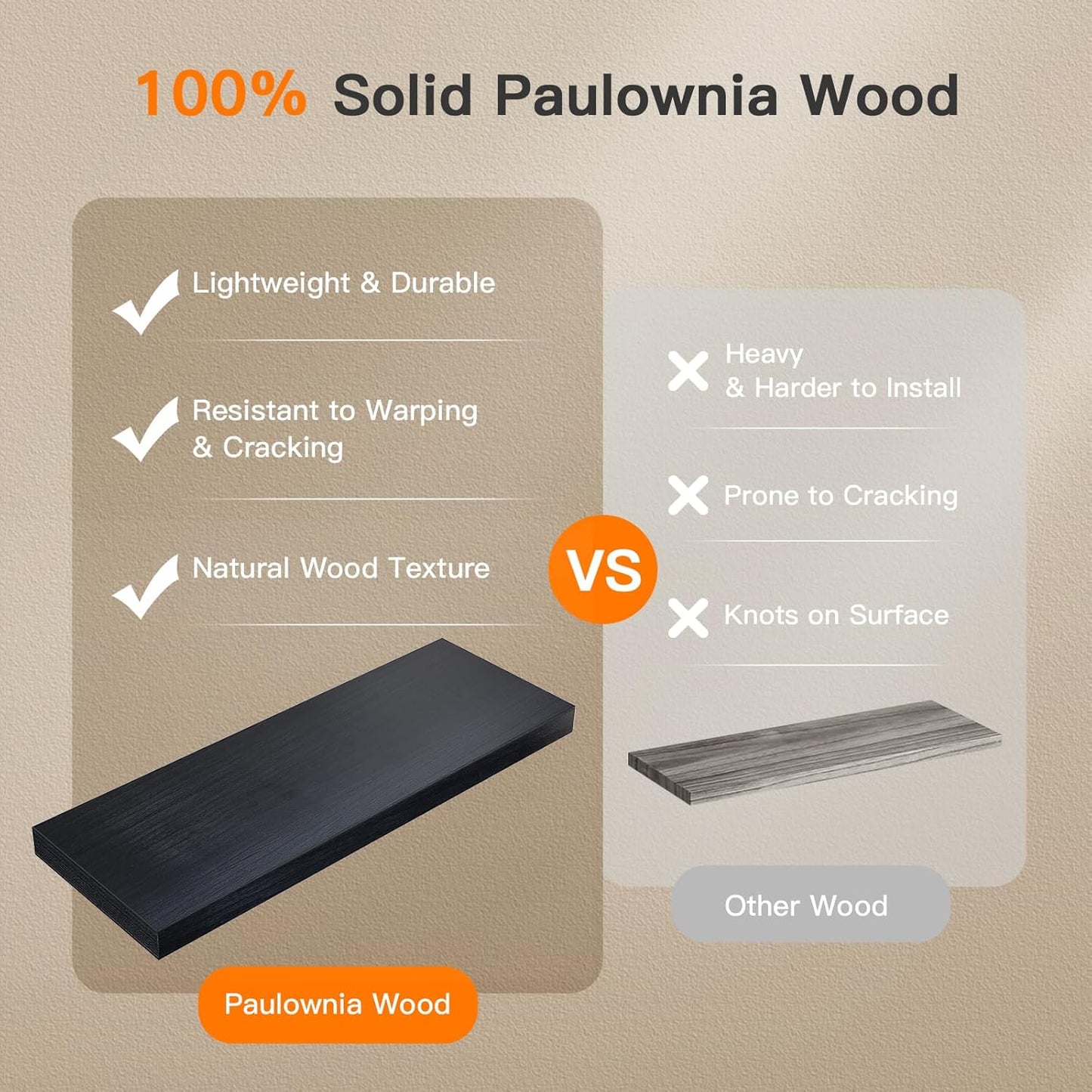 Floating Wall Shelves with Storage Basket – Natural Wood Bathroom & Home Organizer