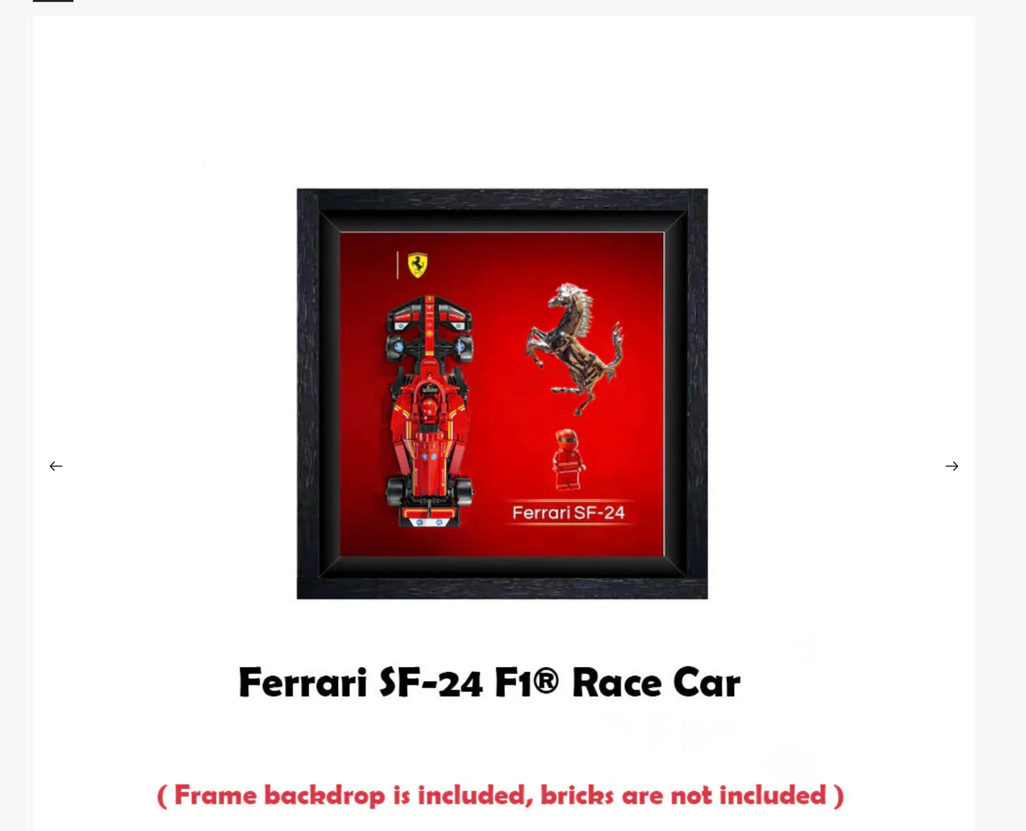 Display Frame for LEGO® Speed Champions F1® Cars